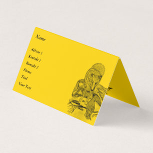 Tarjeta De Visita Wolf and Raven - Diseño negro y amarillo