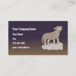 Tarjeta De Visita Wolf Pup Howling