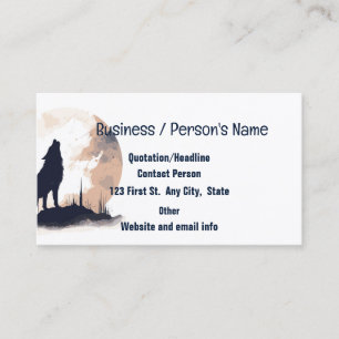 Tarjeta De Visita Wolf Wolves Head Logo Animal Howon Moon