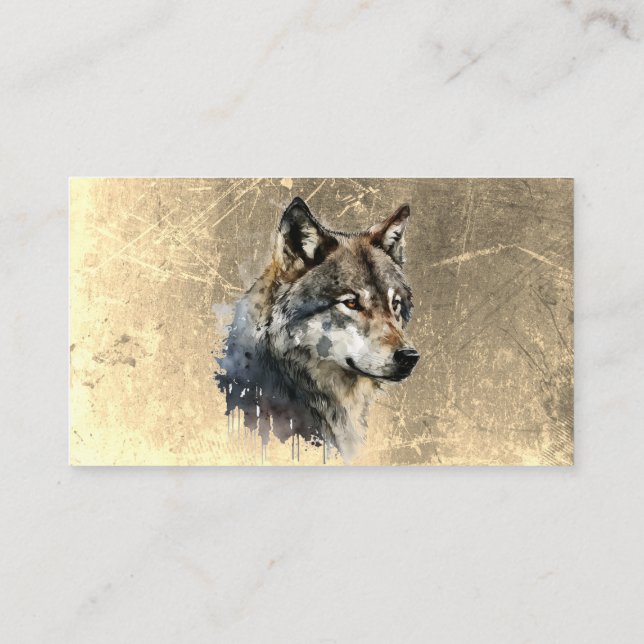 Tarjeta De Visita Wolf Wolves Head Logo Animal Wildlife Nature (Reverso)