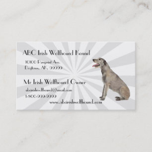 Tarjeta De Visita Wolfhound irlandés con Starburst blanco