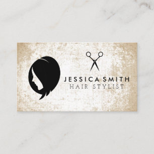 Tarjeta De Visita Womens Hair   Salon Scissors   Grunge