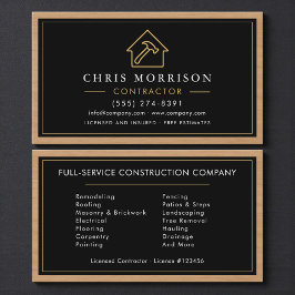 Tarjeta De Visita Wood Building Construction Business Card 