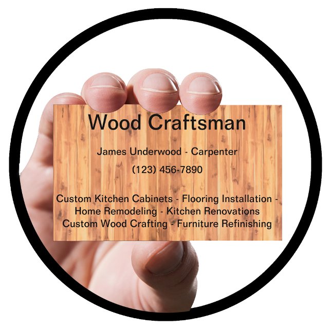 Tarjeta De Visita Wood Craftsman Carpenter Services (Subido por el creador)