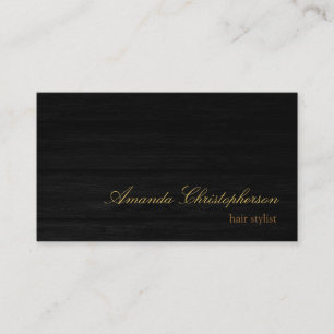 Tarjeta De Visita Wood Effect Script Hair Stylist Business Card