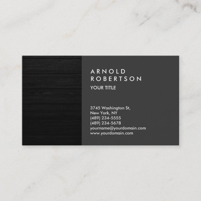 Tarjeta De Visita Wood Effect Trendy Professional Business Card (Anverso)