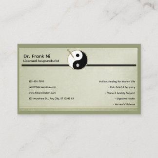 Tarjeta De Visita Wood Element Minimalist Acupuncture Business Card