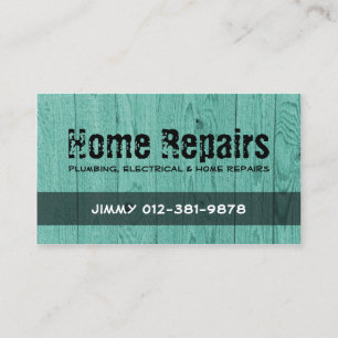 Tarjeta De Visita Wood Fence Turquoise Business Card