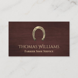 Tarjeta De Visita Wood Horseshoe Equestrian Horse Farrier Service