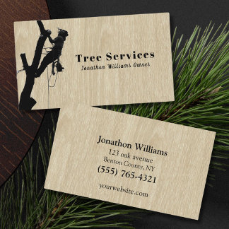 Tarjeta De Visita Wood Professional Tree Trimming