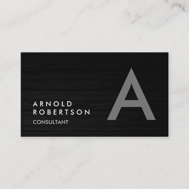 Tarjeta De Visita Wood Simple Plain Gray Trendy Business Card (Anverso)