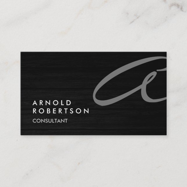 Tarjeta De Visita Wood Simple Plain Gray Trendy Business Card (Anverso)