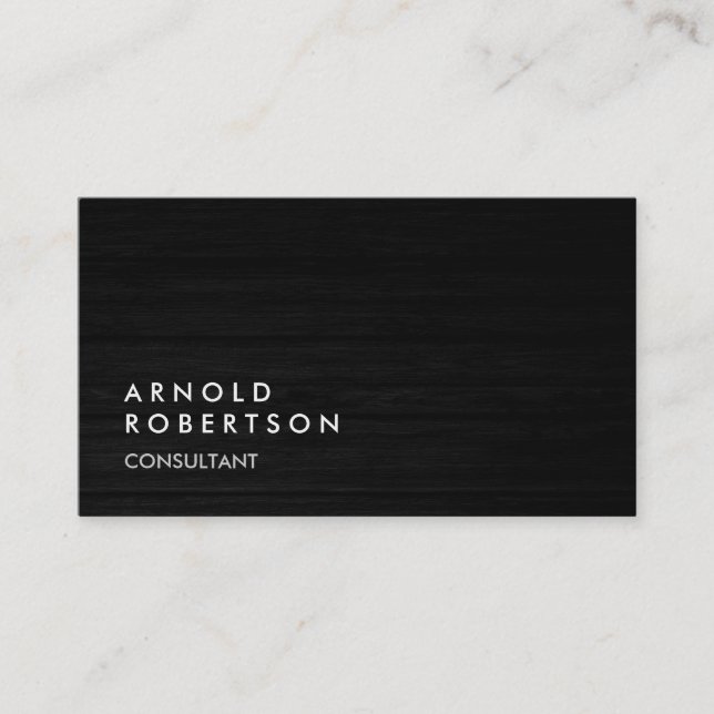 Tarjeta De Visita Wood Simple Plain Gray Trendy Business Card (Anverso)