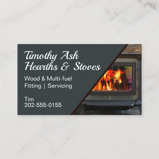 Tarjeta De Visita Wood Stove Log Burner Fitter (Anverso)
