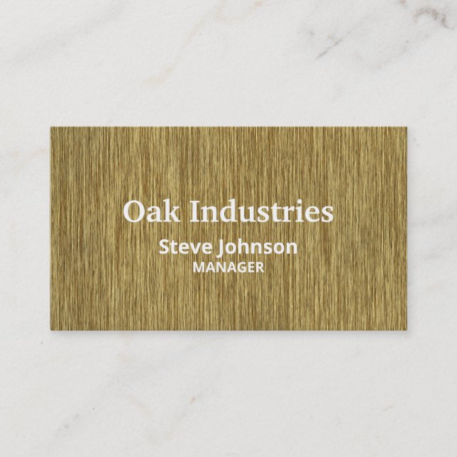 Tarjeta De Visita Woodgrain de roble natural luce profesional (Anverso)