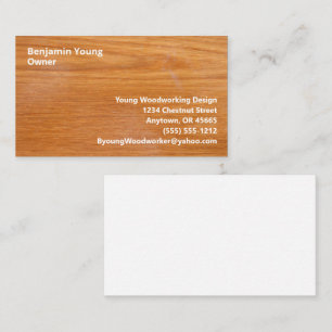 Tarjeta De Visita Woodgrain San Serif Style Seven Line Personalizado