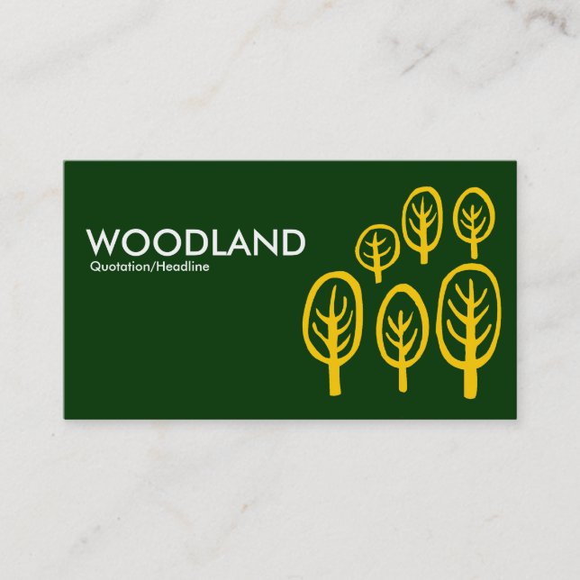 Tarjeta De Visita Woodland - Amber en verde oscuro (Anverso)