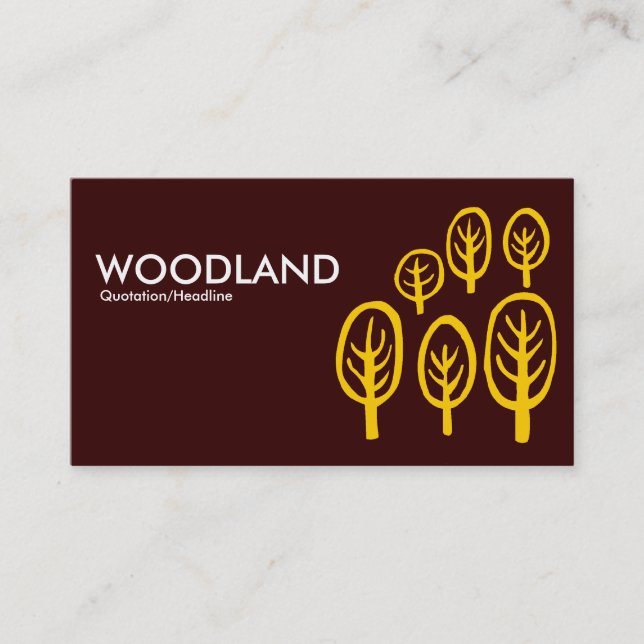 Tarjeta De Visita Woodland - Amber on Dark Brown (Anverso)