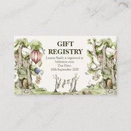 Tarjeta De Visita Woodland Animals Baby Shower Cute Gift Registry