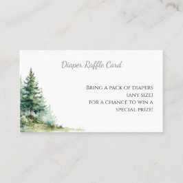Tarjeta De Visita Woodland Baby Shower • Diaper Raffle Card