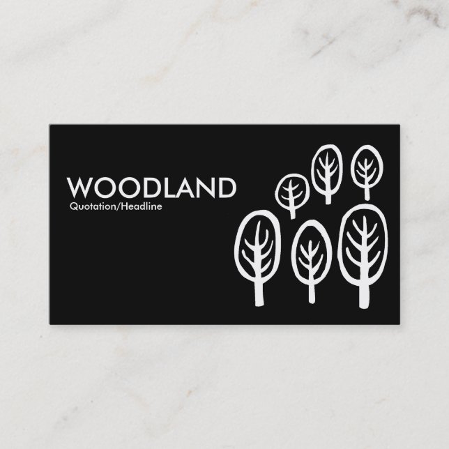 Tarjeta De Visita Woodland - Blanco y negro (Anverso)