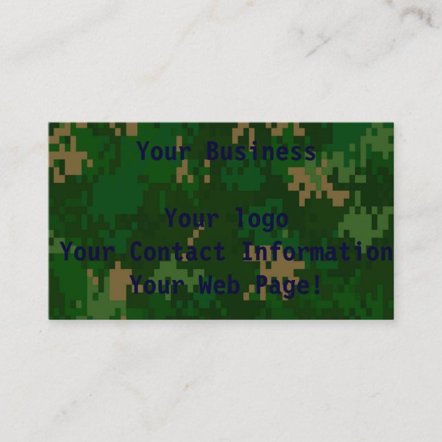 Tarjeta De Visita Woodland Camo (Anverso)