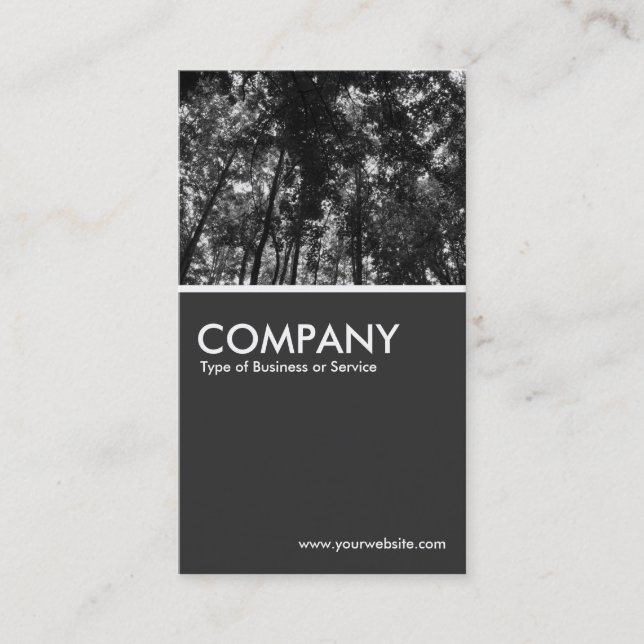 Tarjeta De Visita Woodland Canopy BW - 80pc Gris (Anverso)