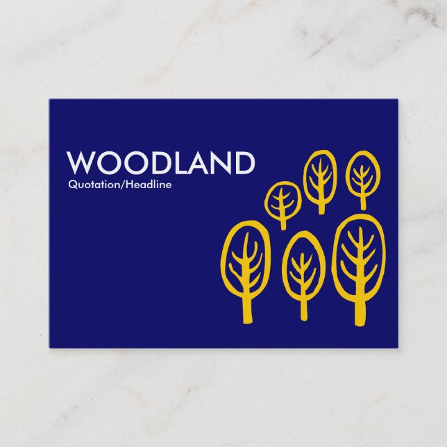 Tarjeta De Visita Woodland (Chubby) - Amber on Dark Blue (Anverso)
