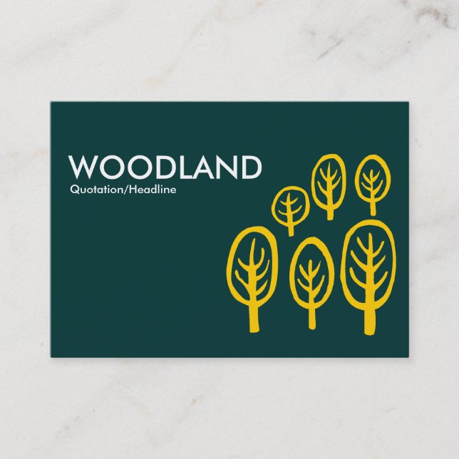 Tarjeta De Visita Woodland (Chubby) - Amber on Dark Green (Anverso)