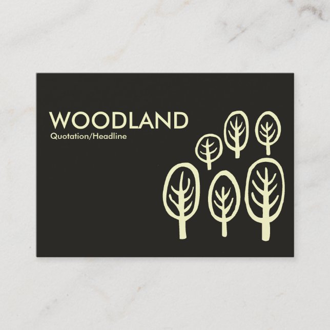 Tarjeta De Visita Woodland (Chubby) - Crema en gris cálido (Anverso)