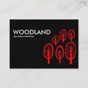 Tarjeta De Visita Woodland (Chubby) - Rojo sobre negro