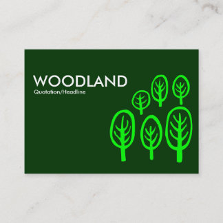 Tarjeta De Visita Woodland (Chubby) - Verde sobre verde oscuro