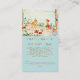 Tarjeta De Visita Woodland Creations Fox Deer Diaper Raffle Boy Baby