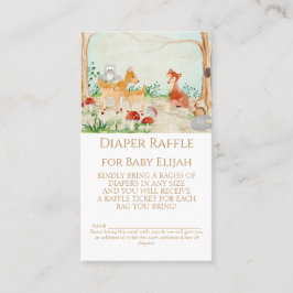 Tarjeta De Visita Woodland Creations Fox Deer Diaper Raffle Rustic