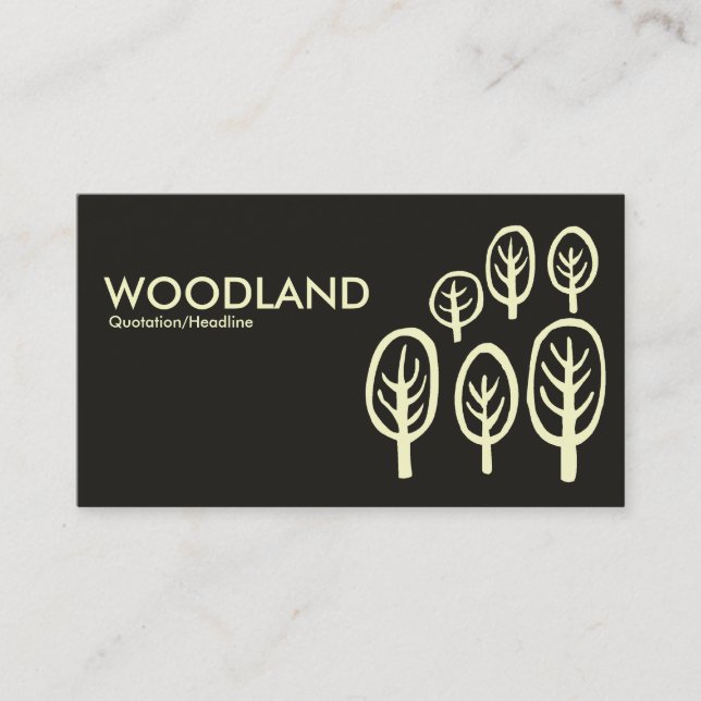 Tarjeta De Visita Woodland - Crema en gris cálido (Anverso)