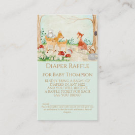 Tarjeta De Visita Woodland Fox Deer Diaper Raffle Gender Neutral