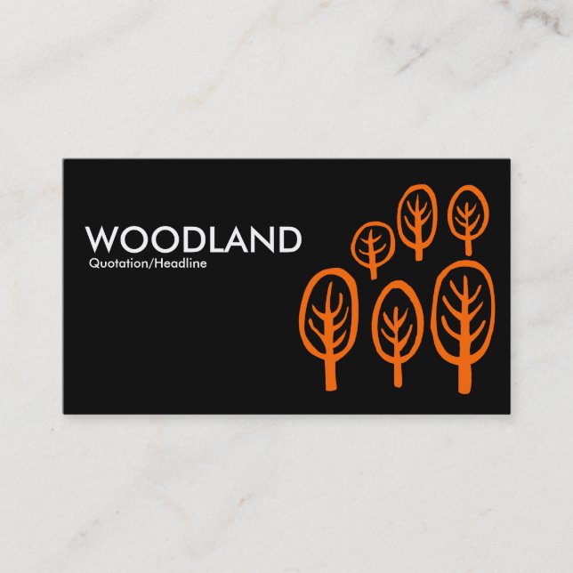 Tarjeta De Visita Woodland - Naranja en negro (Anverso)