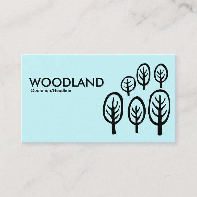 Tarjeta De Visita Woodland - Negro sobre azul pálido (Anverso)