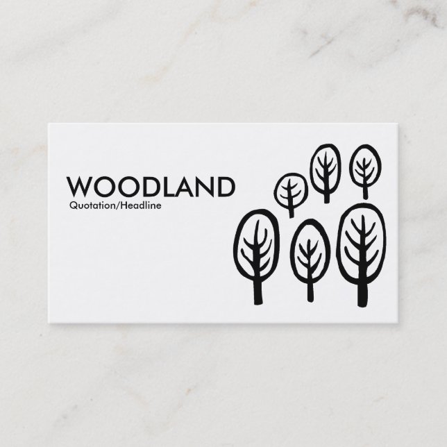 Tarjeta De Visita Woodland - Negro sobre blanco (Anverso)