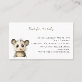 Tarjeta De Visita Woodland Opossum Baby Shower • Books for Baby