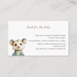 Tarjeta De Visita Woodland Opossum Baby Shower • Books for Baby Card