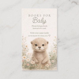 Tarjeta De Visita Woodland Otter Baby Shower Books for Baby Insert