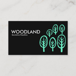 Tarjeta De Visita Woodland - Turquesa en negro