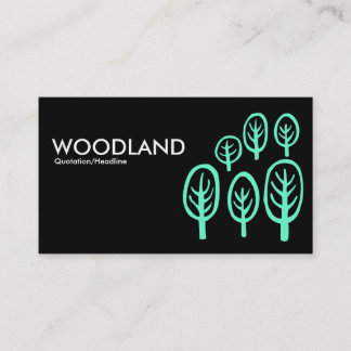 Tarjeta De Visita Woodland - Turquesa en negro