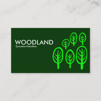Tarjeta De Visita Woodland - Verde sobre verde oscuro