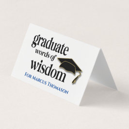 Tarjeta De Visita Words of Wisdom Advice Card For Graduation
