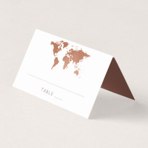 Tarjeta De Visita World Map Copper Rust Travel Threplace Card