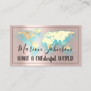 Tarjeta De Visita World Map Globe Map Agencia de viajes Logotipo de