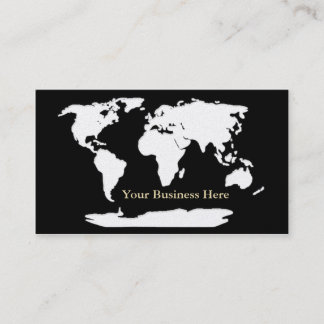 Tarjeta De Visita World Map Gold/Black Business Card 1