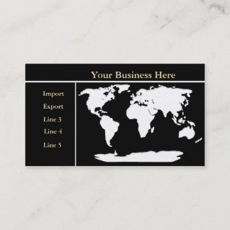 Tarjeta De Visita World Map Gold/Black Business Card 2